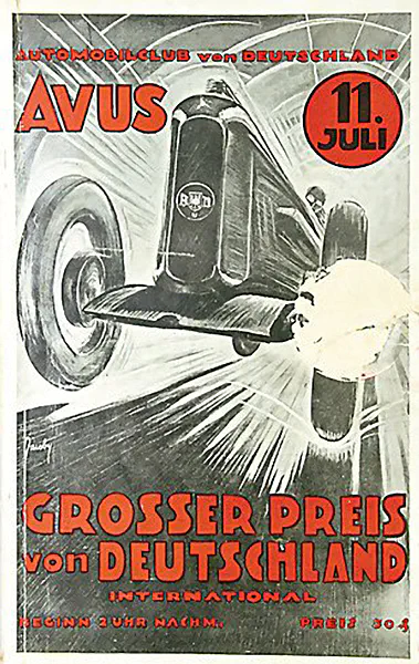 1926-07-11 | AVUS | AVUS-Rennplakate | avus event artwork | avus programme cover | avus poster | carsten riede