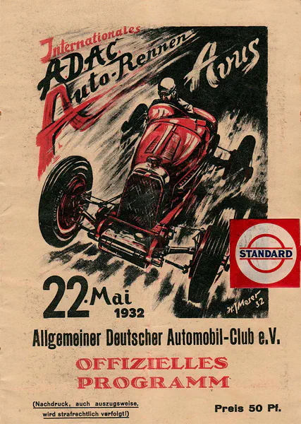 1932-05-22 | AVUS | AVUS-Rennplakate | avus event artwork | avus programme cover | avus poster | carsten riede