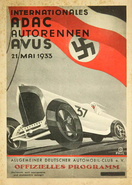 1933-05-21 | AVUS | AVUS-Rennplakate | avus event artwork | avus programme cover | avus poster | carsten riede