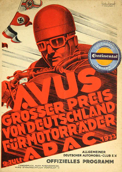 1933-07-09 | AVUS | AVUS-Rennplakate | avus event artwork | avus programme cover | avus poster | carsten riede