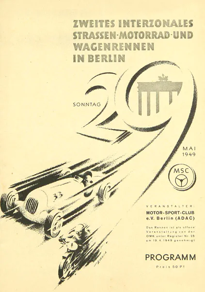 1949-05-29 | AVUS | AVUS-Rennplakate | avus event artwork | avus programme cover | avus poster | carsten riede