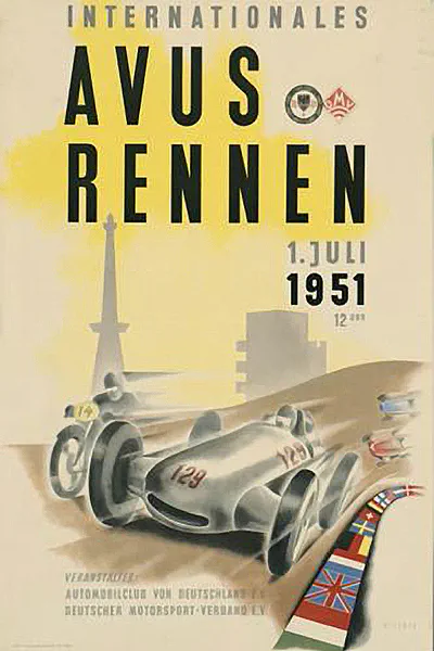 1951-07-01 | AVUS | AVUS-Rennplakate | avus event artwork | avus programme cover | avus poster | carsten riede