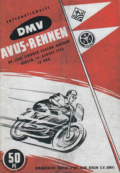 1953-08-16 | AVUS | AVUS-Rennplakate | avus event artwork | avus programme cover | avus poster | carsten riede
