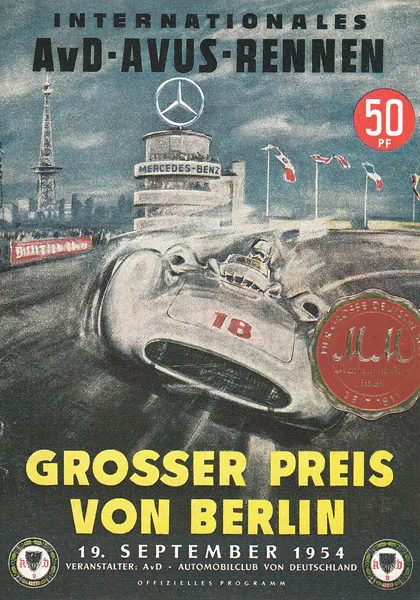 1954-09-19 | AVUS | AVUS-Rennplakate | avus event artwork | avus programme cover | avus poster | carsten riede