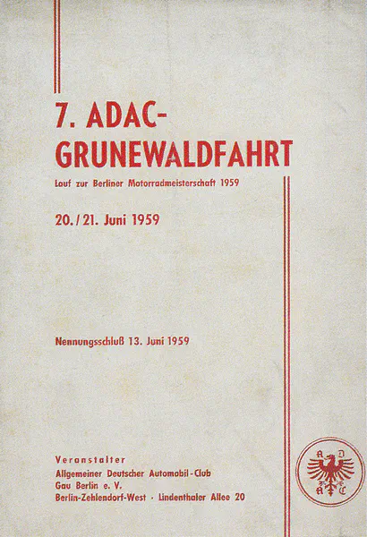 1959-06-21 | AVUS | AVUS-Rennplakate | avus event artwork | avus programme cover | avus poster | carsten riede