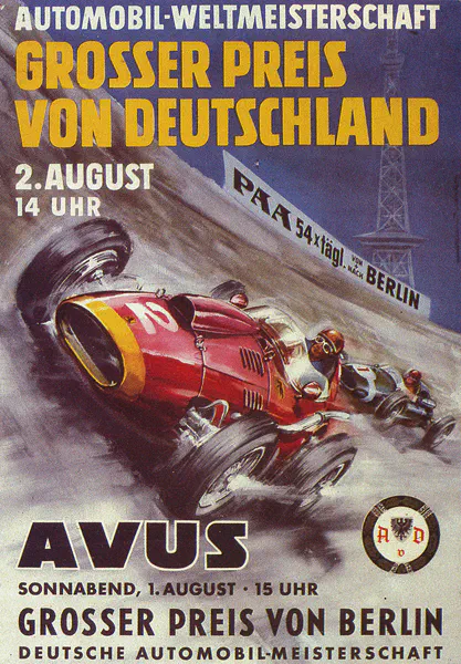1959-08-02 | AVUS | AVUS-Rennplakate | avus event artwork | avus programme cover | avus poster | carsten riede