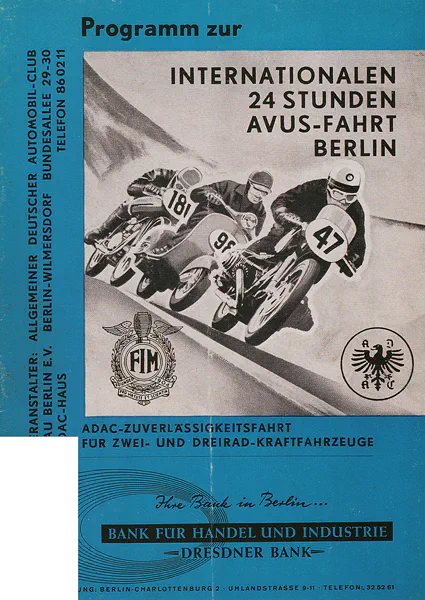 1961 | AVUS | AVUS-Rennplakate | avus event artwork | avus programme cover | avus poster | carsten riede