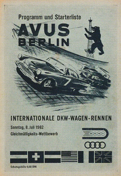 1962-07-08 | AVUS | AVUS-Rennplakate | avus event artwork | avus programme cover | avus poster | carsten riede