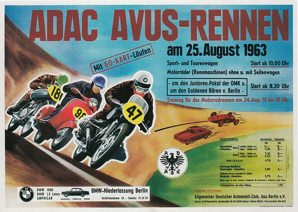1963-08-25 | AVUS | AVUS-Rennplakate | avus event artwork | avus programme cover | avus poster | carsten riede