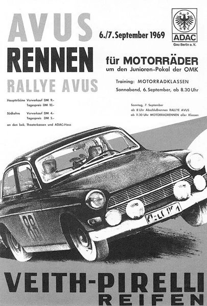1969-09-07 | AVUS | AVUS-Rennplakate | avus event artwork | avus programme cover | avus poster | carsten riede