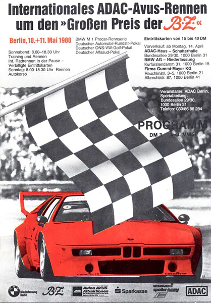 1980-05-11 | AVUS | AVUS-Rennplakate | avus event artwork | avus programme cover | avus poster | carsten riede
