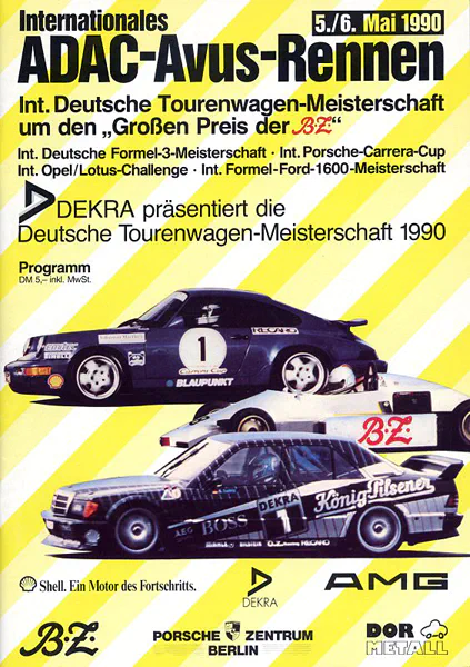 1990-05-06 | AVUS | AVUS-Rennplakate | avus event artwork | avus programme cover | avus poster | carsten riede