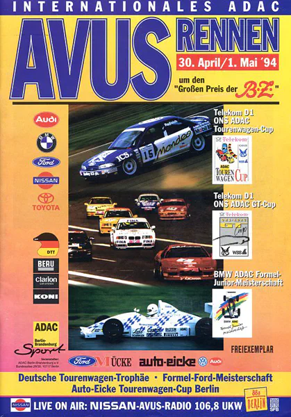 1994-05-01 | AVUS | AVUS-Rennplakate | avus event artwork | avus programme cover | avus poster | carsten riede