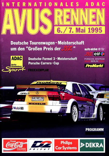 1995-05-07 | AVUS | AVUS-Rennplakate | avus event artwork | avus programme cover | avus poster | carsten riede