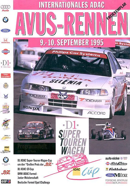 1995-09-10 | AVUS | AVUS-Rennplakate | avus event artwork | avus programme cover | avus poster | carsten riede