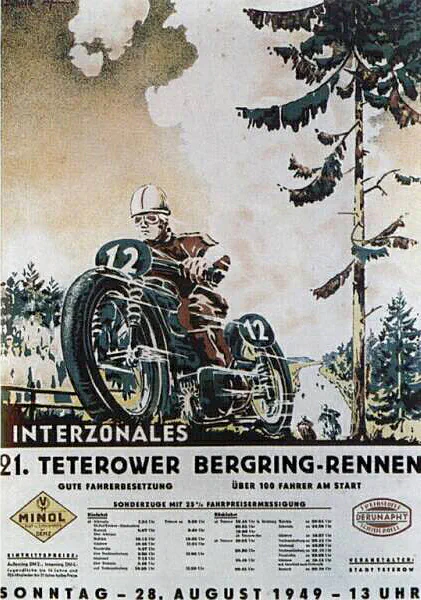 1949-08-28 | Teterow | DDR-Rennplakate | gdr event artwork | gdr programme cover | gdr poster | carsten riede