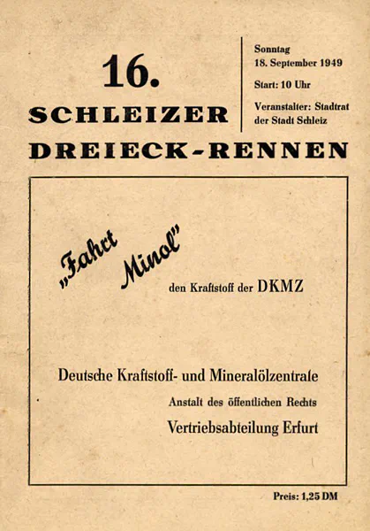 1949-09-18 | Schleiz | DDR-Rennplakate | gdr event artwork | gdr programme cover | gdr poster | carsten riede