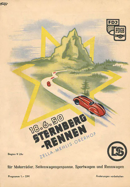 1950-06-28 | Zella-Mehlis | DDR-Rennplakate | gdr event artwork | gdr programme cover | gdr poster | carsten riede