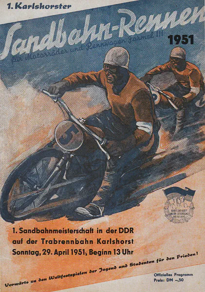 1951-04-29 | Karlshorst | DDR-Rennplakate | gdr event artwork | gdr programme cover | gdr poster | carsten riede