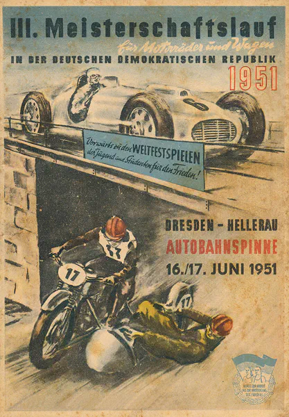 1951-06-17 | Dresden | DDR-Rennplakate | gdr event artwork | gdr programme cover | gdr poster | carsten riede