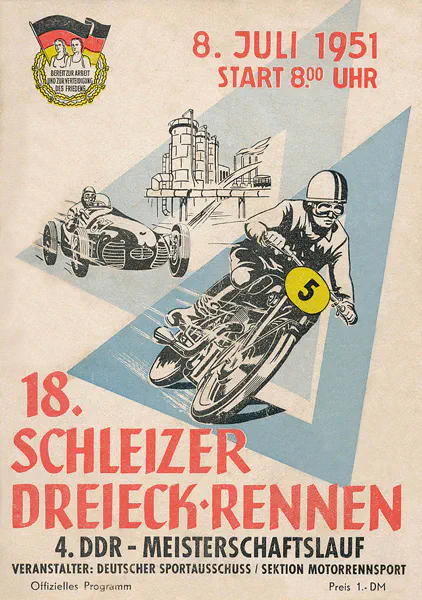 1951-07-08 | Schleiz | DDR-Rennplakate | gdr event artwork | gdr programme cover | gdr poster | carsten riede