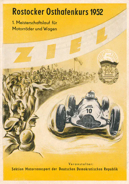 1952-04-20 | Rostock | DDR-Rennplakate | gdr event artwork | gdr programme cover | gdr poster | carsten riede