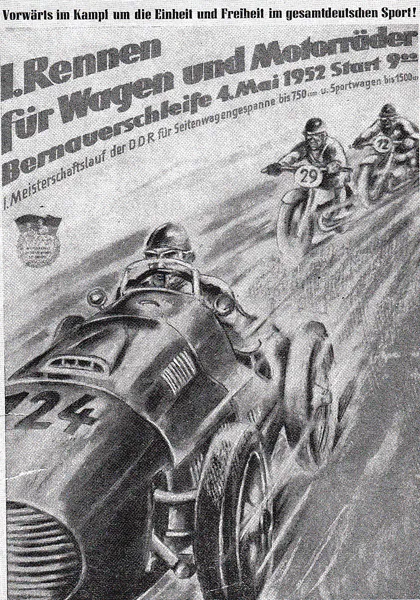 1952-05-04 | Bernau | DDR-Rennplakate | gdr event artwork | gdr programme cover | gdr poster | carsten riede