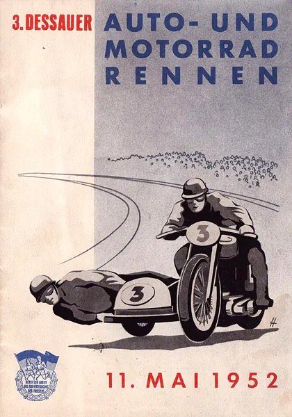1952-05-11 | Dessau | DDR-Rennplakate | gdr event artwork | gdr programme cover | gdr poster | carsten riede