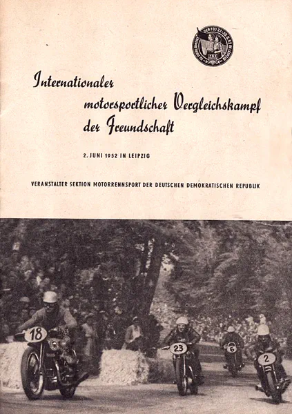 1952-06-02 | Leipzig | DDR-Rennplakate | gdr event artwork | gdr programme cover | gdr poster | carsten riede