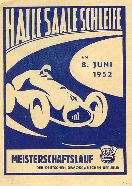 1952-06-08 | Halle/Saale | DDR-Rennplakate | gdr event artwork | gdr programme cover | gdr poster | carsten riede
