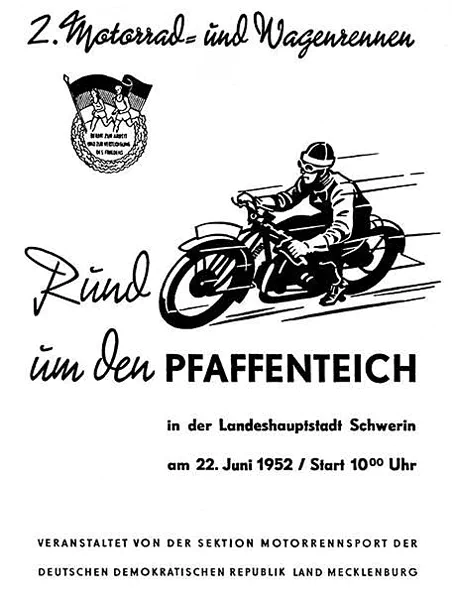 1952-06-22 | Schwerin | DDR-Rennplakate | gdr event artwork | gdr programme cover | gdr poster | carsten riede