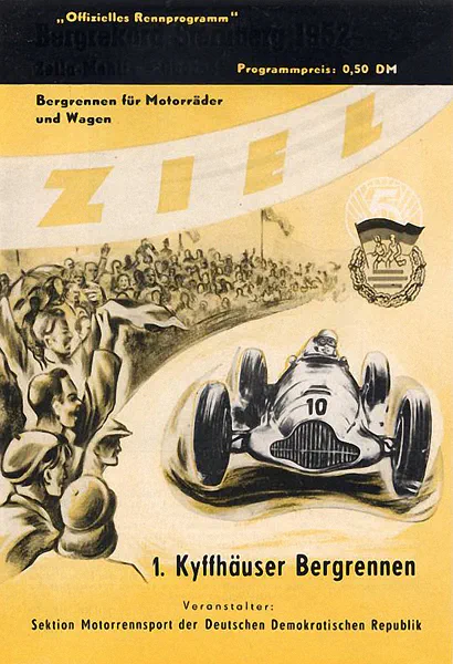 1952-06-29 | Kyffhäuser | DDR-Rennplakate | gdr event artwork | gdr programme cover | gdr poster | carsten riede