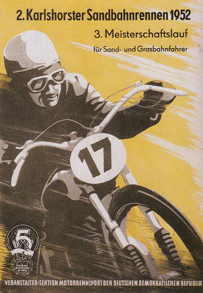 1952-08-03 | Karlshorst | DDR-Rennplakate | gdr event artwork | gdr programme cover | gdr poster | carsten riede