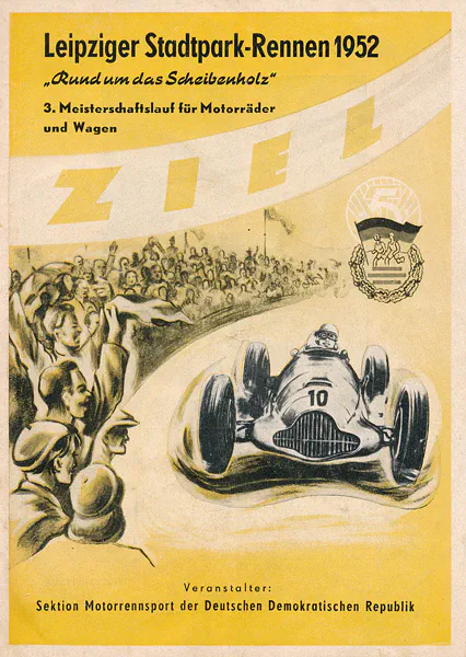 1952-08-17 | Leipzig | DDR-Rennplakate | gdr event artwork | gdr programme cover | gdr poster | carsten riede