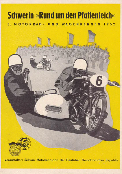 1952-09-21 | Schwerin | DDR-Rennplakate | gdr event artwork | gdr programme cover | gdr poster | carsten riede