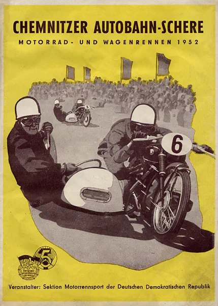 1952-09-28 | Chemnitz | DDR-Rennplakate | gdr event artwork | gdr programme cover | gdr poster | carsten riede