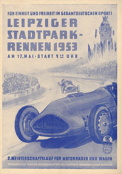 1953-05-17 | Leipzig | DDR-Rennplakate | gdr event artwork | gdr programme cover | gdr poster | carsten riede