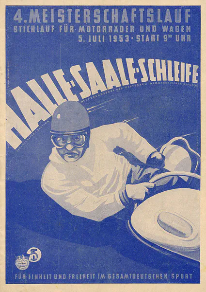 1953-07-05 | Halle/Saale | DDR-Rennplakate | gdr event artwork | gdr programme cover | gdr poster | carsten riede