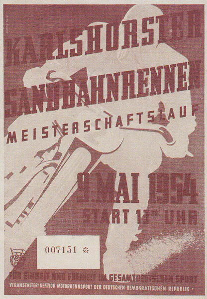 1954-05-09 | Karlshorst | DDR-Rennplakate | gdr event artwork | gdr programme cover | gdr poster | carsten riede