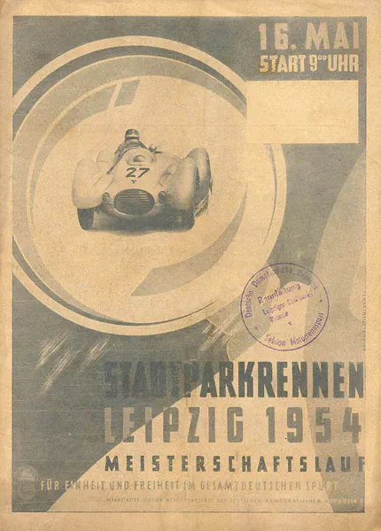 1954-05-16 | Leipzig | DDR-Rennplakate | gdr event artwork | gdr programme cover | gdr poster | carsten riede