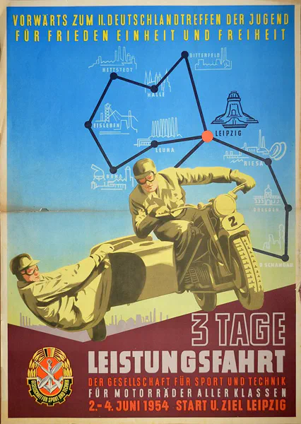 1954-06-02 | Leipzig | DDR-Rennplakate | gdr event artwork | gdr programme cover | gdr poster | carsten riede