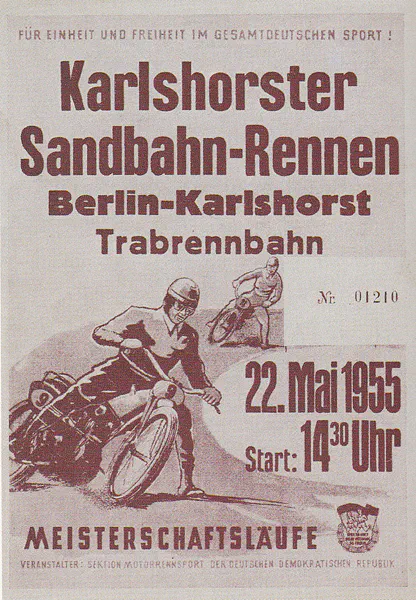 1955-05-22 | Karlshorst | DDR-Rennplakate | gdr event artwork | gdr programme cover | gdr poster | carsten riede
