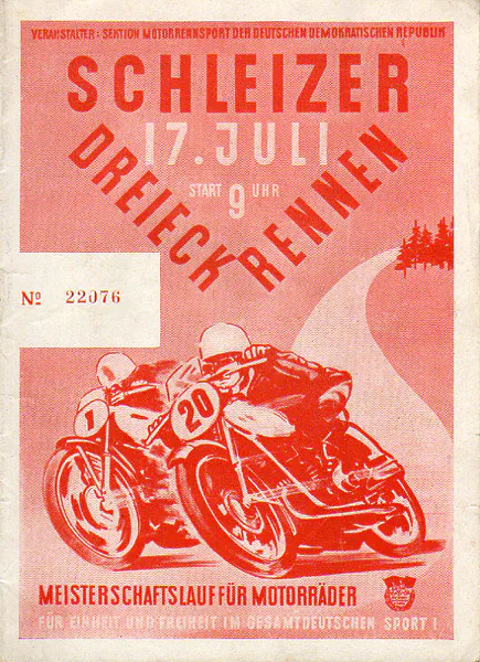 1955-07-17 | Schleiz | DDR-Rennplakate | gdr event artwork | gdr programme cover | gdr poster | carsten riede