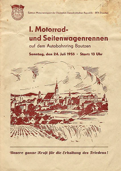 1955-07-24 | Bautzen | DDR-Rennplakate | gdr event artwork | gdr programme cover | gdr poster | carsten riede
