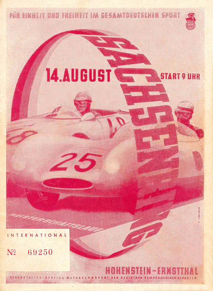 1955-08-14 | Sachsenring | DDR-Rennplakate | gdr event artwork | gdr programme cover | gdr poster | carsten riede