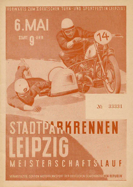 1956-05-06 | Leipzig | DDR-Rennplakate | gdr event artwork | gdr programme cover | gdr poster | carsten riede