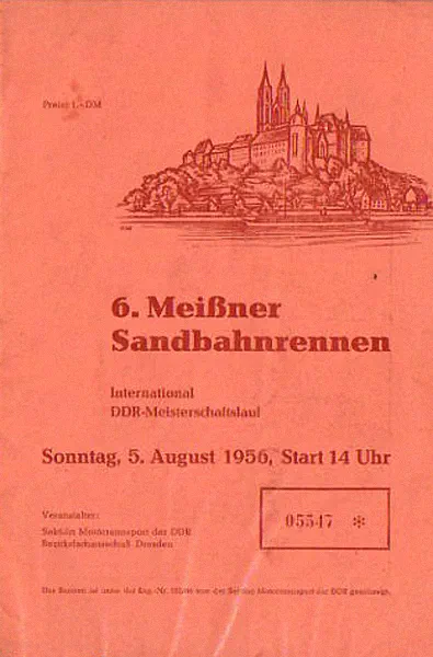1956-08-05 | Meissen | DDR-Rennplakate | gdr event artwork | gdr programme cover | gdr poster | carsten riede