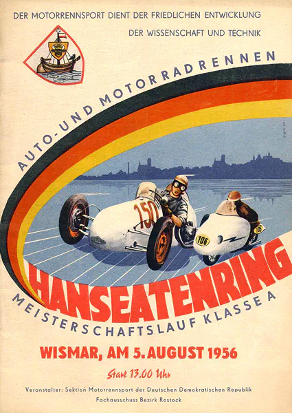 1956-08-05 | Wismar | DDR-Rennplakate | gdr event artwork | gdr programme cover | gdr poster | carsten riede