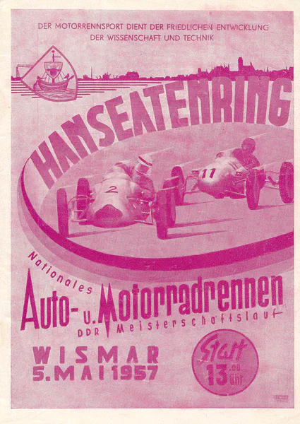 1957-05-05 | Wismar | DDR-Rennplakate | gdr event artwork | gdr programme cover | gdr poster | carsten riede