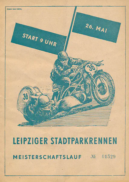 1957-05-26 | Leipzig | DDR-Rennplakate | gdr event artwork | gdr programme cover | gdr poster | carsten riede